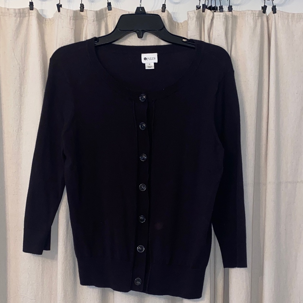 STYLUS Black Women's Cardigan Sweater